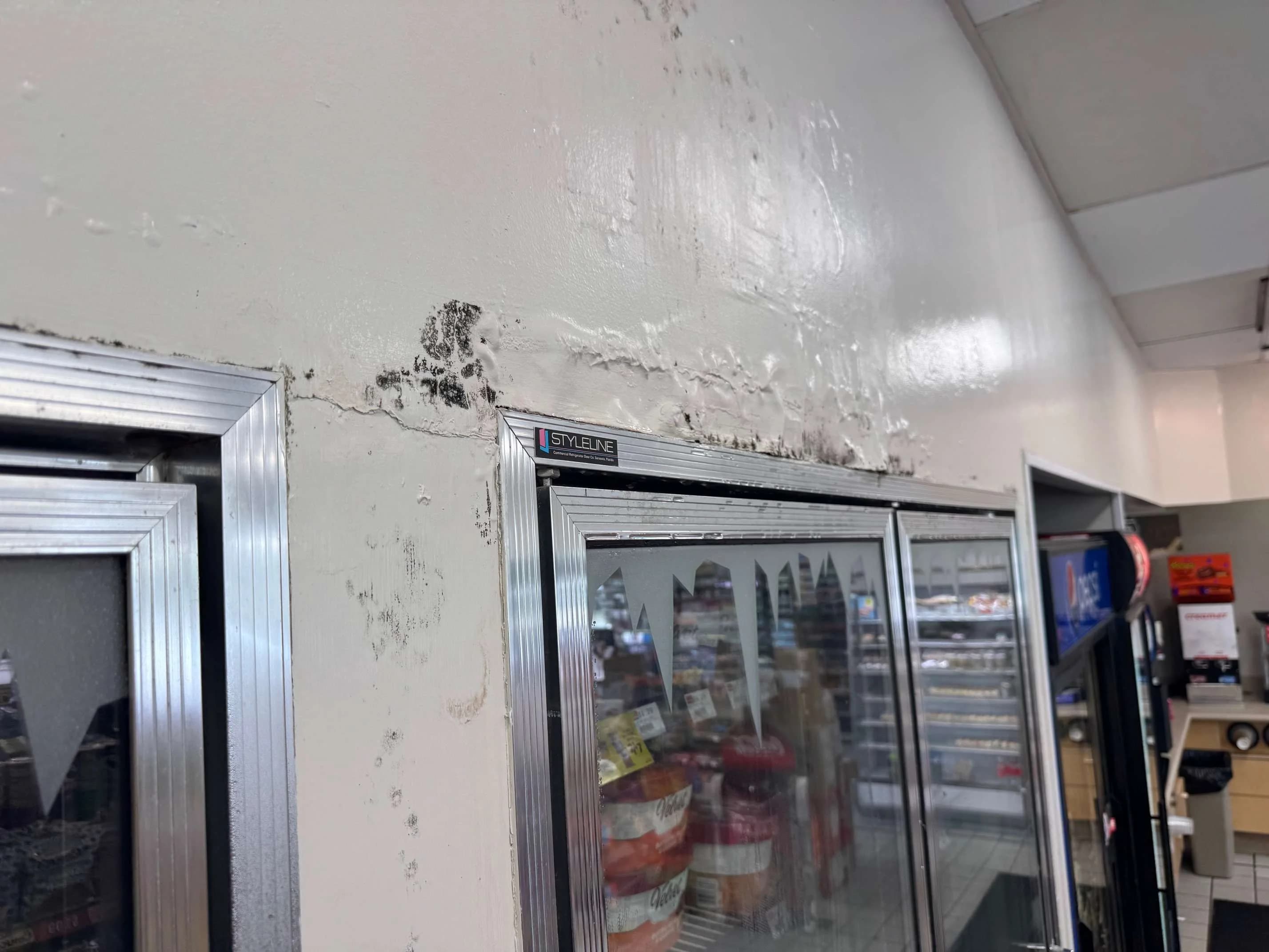 Beverage coolers and dispensing equipment serviced in a convenience store