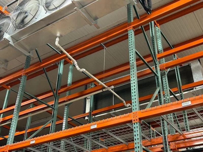 Cold storage refrigeration serviced at a distribution facility